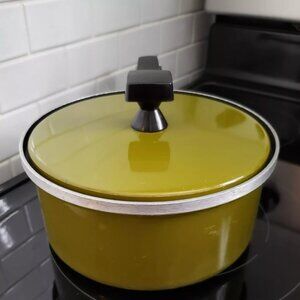 Vintage Sears Chef Quality Aluminum Saucepan Pot Lid Pan MCM Retro Avocado Green